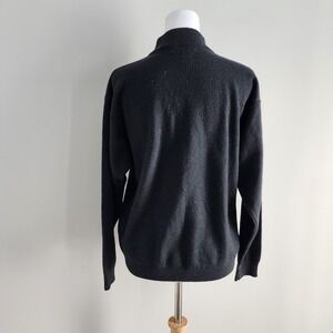 New Edition Merino Wool Blend Sweater Mens Medium Black Minimalist Knit Classic